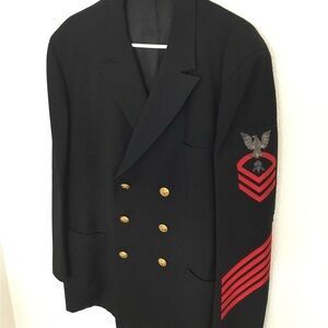 US Navy Chief petty Officer dress blue jacket size 44 regular builder rate